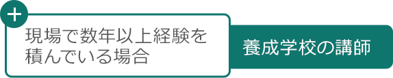 現場で数年以上経験を積んでいる場合 養成学校の講師